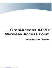 alcatel OmniAccess AP70 Installation Manual