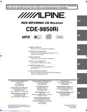 Alpine CDE-9850Ri Eigentümer-Handbuch