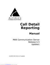 Altigen MAX Communication Server Release 6.5 Manual