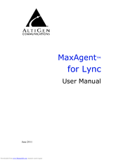Altigen MaxAgent User Manual