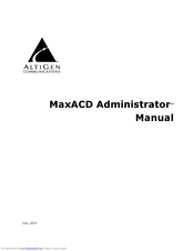 Altigen MaxACD Administrator Manual