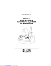 Hanna Instruments HI 84431 Instruction Manual