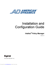 Tyco Intellex Policy Manager 4.3 Installation And Configuration Manual