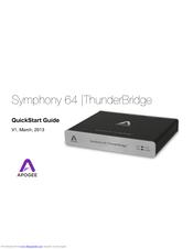 Apogee Symphony 64 ThunderBridge Quick Start Manual