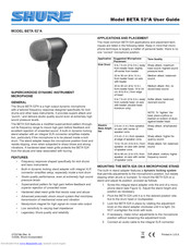 Shure BETA 52A User Manual