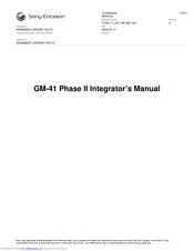Sony Ericsson GM-41 Phase II Integrator's Manual