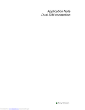 Sony Ericsson Dual SIM connection Application Note