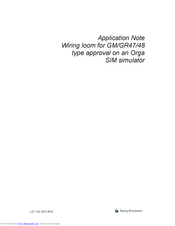 Sony Ericsson Wiring loom Application Note