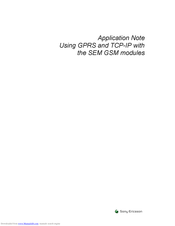 Sony Ericsson GPRS and TCP-IP with the SEM GSM modules Application Note