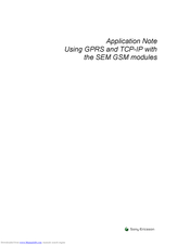 Sony Ericsson Using GPRS and TCP-IP with
the SEM GSM modules Application Note