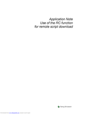 Sony Ericsson Use of the RC function for remote script download Application Note