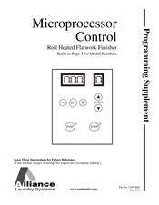 Alliance Laundry Systems UD13F078 Programming Manual