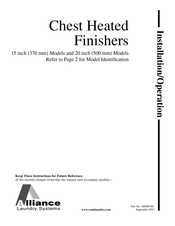 Alliance Laundry Systems UL20F079 Installation & Operation Manual