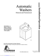 Alliance Laundry Systems Metered models Installation And Operation Manual