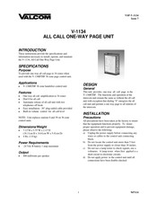 Valcom V-1134 Instruction Manual