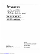 Vestax VAI-80 Owner's Manual