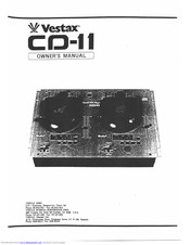 Vestax CD-11 Owner's Manual