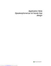 Sony Ericsson Speakerphone/car kit hands free design Application Note