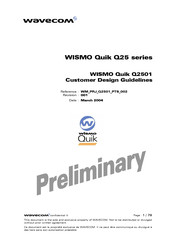 Wavecom WISMO Quik Q2501 Customer Design Manuallines