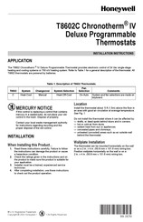 Honeywell T8602C Installation Instructions Manual