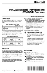 Honeywell TROL-A-TEMP Q674B Installation Instructions Manual