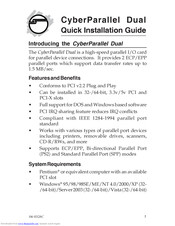 SIIG CyberParallel Dual Quick Installation Manual