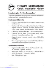 SIIG FireWire ExpressCard Quick Installation Manual