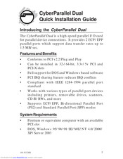 SIIG CyberParallel Dual Quick Installation Manual