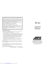 Arx DI-6S Owner's Manual