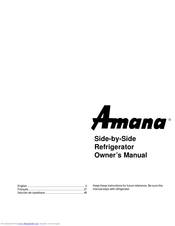 Amana Side-by-Side Refrigerator Owner's Manual
