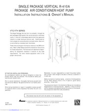 Amana VTH12 Installation Instructions & Owner's Manual
