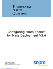 Snom Mass Deployment V3.4 Frequently Asked Questions Manual