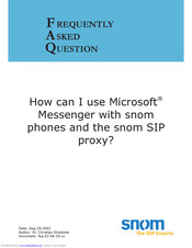 Snom phones Frequently Asked Questions