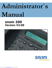 Snom 200 Administrator's Manual