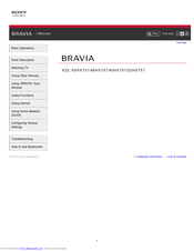 Sony BRAVIA KDL-40HX757 I-Manual