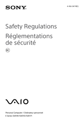 Sony VAIO SVE171 Series Safety Regulations