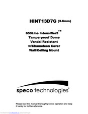 Speco HINT13D7G Instruction Manual