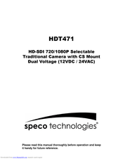 Speco HDT471 Instruction Manual