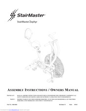 StairMaster StairMaster Zephyr Assembly Instructions & Owner's Manual