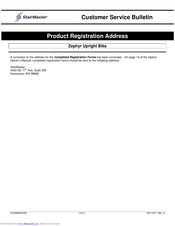 StairMaster StairMaster Zephyr Customer Service Bulletin