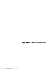 Steinberg Nuendo Time Base Operation Manual