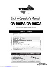 Tecumseh Power OV195EA Operator's Manual