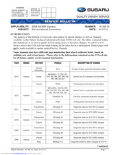 Subaru 2010 Impreza Service Bulletin