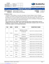 Subaru 2009 Forester Service Bulletin