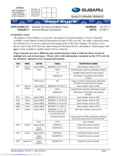 Subaru 2010 Impreza Service Bulletin