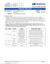 Subaru 2013 Forester Service Bulletin