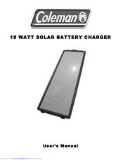 Coleman 18 WATT SOLAR BATTERY CHARGER User Manual