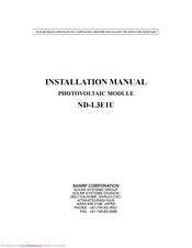 Sharp ND-L3E1U Installation Manual