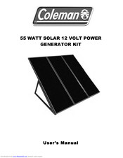 Coleman 55 WATT SOLAR 12 VOLT POWER GENERATOR KIT User Manual