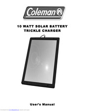 Coleman 10 WATT SOLAR BATTERY TRICKLE CHARGER User Manual